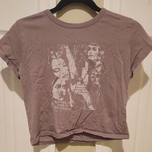 Hollister Purple Graphic Crop Top